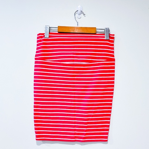 THYME Pink & White Striped Maternity Skirt - Picture 1 of 6